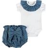 Fs - Baby PAGLIACCETTO NEONATA BAMBINA MEZZA MANICA POIS BLU