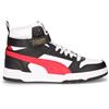 PUMA RBD Game Sneaker In Pelle Ed Ecopelle Bianco Nero Rosso - Uomo - Bianco Nero Rosso
