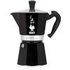 Bialetti Caffettiera Moka Express Color, 1 Tazza, Manico anti scottatura, Non adatta a induzione, 1 Tazza (60 ml), Alluminio, Nero