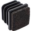 Adsamm® / 4 x puntali alettati a incastro con feltro / neri / 21x21 - 23x23 mm / quadrati / piedini in polietilene con feltro per gambe di mobili in tubolare / puntali protettivi per arredi