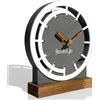 FLEXISTYLE orologio da tavolo design piccolo da tavolo moderno analogico legno in legno rovere soggiorno bagno (stile 7)