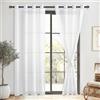 DWCN Tende per Interni in Voile Trasparenti 2 Pezzi 140x240 CM con Fermatenda, Tende Soggiorno Eleganti con Anelli per Finestre, Bianco