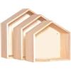 Artemio - Mensole Portaoggetti in Legno a Muro (3 unità), Beige