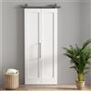 HOMCOM Porta Scorrevole a Libro Pieghevole a Portafoglio con Superficie Verniciabile, 90x210 cm, Bianco | Aosom Italy