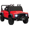 AIYAPLAY Macchina Elettrica per Bambini 3-5 Anni Land Rover Officiale 12V con Telecomando, Sospensioni, Luci LED, Rosso | Aosom Italy