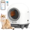 PawHut Lettiera Autopulente per Gatti 1-5 kg con Box per Fragranza e Sacchetti, in PP, 55.5x51x58.5 cm, Bianco e Grigio | Aosom Italy