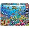 Educa - Puzzle 1000 pezzi Tartaruga in Paradiso | Puzzle animali marini | Misura 48x68 cm | Include colla Fix | Per adulti 14+ (19266)