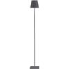 Zafferano, Lampada Poldina L, Lampada da Terra Ricaricabile e Senza Fili con Controllo Touch, Adatta per Salotto ed Esterni, Dimmer, 2200-3000 K, Altezza Regolabile 52-122 cm, Colore Grigio Scuro