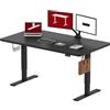 SANODESK Scrivania regolabile in altezza 160 x 60 cm Scrivania elettrica ergonomica con sedile regolabile in altezza Scrivania per computer per ufficio a casa (nero)