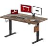 SANODESK Scrivania regolabile in altezza, 160 x 60 cm, scrivania, altezza regolabile, sedile ergonomico elettrico, tavolo, scrivania per computer per l'home office, home office (marrone)