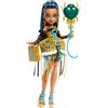 Mattel Monster High Scary Sweet Birthday Doll, Cleo De Nile in Golden Party Dress with Themed Accessories Like Invite, Balloon, Gift, Lipstick and More,Mattel,Eta 4+