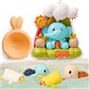 TUMAMA Kids Giochi Bagnetto per Bambini da 1 2 3 Anni, iocattoli da Bagno Neonati Elefante, Tartaruga, Anatra,Set di Giocattoli da Bagno Carini, Giocattolo d'Acqua Regali per Bambini