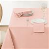 Softalker 8-10 Posti Tovaglia natalizia rosa antimacchia 240x140 cm,rettangolare,texture in lino,impermeabile,tovaglie elegante moderno per esterni,per feste di compleanno,Natale,conferenze,bambina