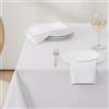 Softalker Tovaglia Antimacchia 80x80 cm bianca centro tavola quadrato texture in Lino Quadrato Moderna Elegante Piccola Tovaglie da Esterno Impermeabile per Natalizie,Feste,Compleanno,Cucina,1 Pezzo