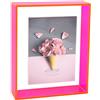 Mutellstory Cornice per foto galleggiante da 12,7 x 17,8 cm, in acrilico neon, montaggio a parete da tavolo, cornice decorativa colorata moderna per galleria, casa, ufficio, rosa neon
