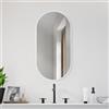 Navaris Specchio Ovale da Parete - Specchio da Parete con Cornice Bianca Antiruggine - Specchio Bianco Ingresso Moderno Bagno - 75 x 38 x 3 cm
