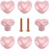GOMAKERER 12 set Manopole per Mobili, Pomelli per Cassetti e Credenze Da Cucina A Forma di Cuore Rosa In Lega per Armadietti, Guardaroba, Bagno, 36x40.5x31mm