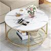 YITAHOME Tavolino da Salotto, Tavolino da Caffè, Tavolino Divano Caffè con Ripiano Inferiore 80 x 80 x 46 cm