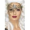 SMIFFYS Maschera occhi deluxe, con copertura parziale, con filigrana in metallo, Oro Halloween