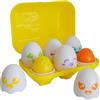 Toomies Tomy Toomies - Uova Giocattolo per Bambini con 3 Pulcini Che squittiscono e 3 Pulcini sonaglio, Colori e Forme, Giocattoli sensoriali per Bambini da 6 Mesi a 36 Mesi