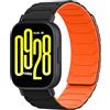 Hinnwer 22mm Cinturino Compatibile con Xiaomi Watch S5 46mm/Watch 5/S4 47mm/S4 Sport/Redmi Watch 5 Active/5 Lite, Cinturini Magnetico Silicone Sportiva per Xiaomi Watch 2 Nero Arancione