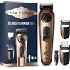 King C. Gillette RASOIO ELETTRICO BARBA PRO, Selettore di PRECISIONE, CURA BARBA UOMO, 40 IMPOSTAZIONI Di LUNGHEZZA, LAME Rasoio Affilate, PETTINI Regolatori, TESTINE Lavabili