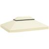 Outsunny Copertura per Gazebo da Giardino 3x4 m a 2 Livelli in Tessuto Oxford 600D con Fori di Drenaggio, Bianco Crema
