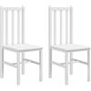 HOMCOM Set di 2 Sedie da Pranzo con Schienale Alto a Doghe e Struttura in Legno di Pino 38,5x47,5x99 cm Bianco | Aosom Italy