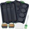 SUNXBUK 2 Pezzi Stampo Baguette Silicone, Baguette Teglia da Forno Baking Mould, Stampo per Pane Francese Con Spatola e Pennello A Olio, Mini Teglia per Baguette per Per Cuocere Pane, Torte, Dessert