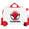 Marvel Disney Spiderman Authentic Valigia da Cabina, bagaglio a mano, realizzato in ABS, materiale resistente e leggero, quattro ruote doppie a rotazione multidirezionale, chiusura numerica, bianco,