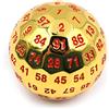 DollaTek Dadi poliedrici in metallo 100 lati 50 mm usati per Dungeon e Dragon DND Dice Game - Oro
