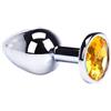 BONDAGERIE® Plug anale con diamante di colore giallo, sacchetto incluso, Taglia M