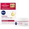 NIVEA Vital, Antirughe, Intensiv Plus, cura diurna, SPF 15, cura del viso per pelle matura con olio di argan naturale e calcio, crema da giorno con SPF per un'idratazione intensa (50 ml)