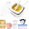 LaWink Kit di cera per il naso, per la depilazione delle orecchie, kit per ceretta facciale con mini scaldacera portatile, 100 g di chicchi di cera, 10 bastoncini per il naso, 10 protezioni per le