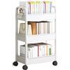 Gitekain Carrello portaoggetti su ruote, organizer a 3 ripiani, scaffale mobile per libri, snack, cucina, ufficio, carrello multiuso salvaspazio per bagno, 69 x 33 x 22 cm
