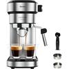 Cecotec Macchina Espresso Cafelizzia 790 Steel, 1350W, Portafiltro Doppio, 20 Bar, Serbatoio 1.2L, Acciaio