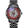 MASTOP Roulette Wheel Orologi da uomo Orologio meccanico automatico per gli uomini Swinging Rotary Dial Design Hollow Skeleton Orologi in acciaio inossidabile Impermeabile Business Orologio da polso