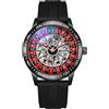MASTOP Roulette Wheel Orologi da uomo Orologio meccanico automatico per gli uomini Swinging Rotary Dial Design Hollow Skeleton Orologi in acciaio inossidabile Impermeabile Business Orologio da polso