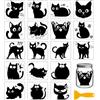 GLOBLELAND 18 fogli di Trasferimento di Strofinare a Forma di Gatto Carino 3.9x3.6 Pollici per Vaso Animale Adesivi per la Casa Gatto Nero Tazza Adesivi di Trasferimento per Mobili Vaso di Vetro