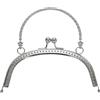 QUARKZMAN Telaio Borsa in Metallo, 16,5cm Chiusura Click Clac per Borse Arco retrò Sbalzato per Creazione Borsa Manico Borsellino Borsa Busta Ricambi Ferramenta Telaio (Argento)