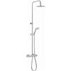 Arcdesign Selection Colonna doccia tonda in acciaio regolabile con miscelatore termostatico doccetta 3 getti e soffione ultraslim 25 cm