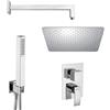 Jacuzzi Set doccia Glint Jacuzzi | rubinetteria con soffione ultrapiatto quadrato 20 cm doccetta e miscelatore doccia incasso