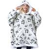 Giggling Getup Felpa con Coperta Indossabile per Donne e Uomini - Felpa con Coperta Oversize in Flanella e Sherpa Fleece, con Tasca e Maniche, Coperta, Regali di Compleanno per Adulti, Panda