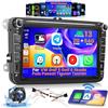 Inefala 8 Pollici Autoradio Android 15 per VW Golf 5 Golf 6 Skoda Polo Passat Tiguan Touran 2 DIN Schermo (2+64GB) con Wireless CarPlay Android Auto FM RDS GPS Bluetooth WiFi Comandi al Volante