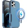 MOBESV Cover Magnetica per iPhone 12 Pro Max 6,7 Pollici, Custodia compatibile con MagSafe, Cover Antiscivolo Opaca e Satinata, Azzurro lago