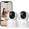 ZOSI 2MP Telecamera Interna WiFi, Visione Notturna, Rilevamento del Movimento, Doppia Banda 2,4/5 GHz, Audio a 2 Vie, Riconoscimento Facciale AI, Chiamata One Touch, 2 Pezzi C518