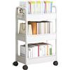 Hugsweet Carrello portaoggetti a 3 livelli su ruote, carrello portaoggetti multiuso con ruote, salvaspazio sotto la scrivania, carrelli mobili per camera da letto, bagno, ufficio (69 x 33 x 22 cm)