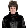 HPO HALLOWEEN PARTY ONLINE HPO Parrucca da uomo per adulti rock and roll star Liam ispirata al cantante inglese anni '90, parrucca corta ondulata marrone per costumi, Halloween, cosplay e look icona musicale anni '90