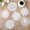 SynHHergyx 6 centrini in pizzo, 16 cm, vintage, fatti a mano, rotondi, in pizzo, rustico, decorazione da tavolo per cucina, sala da pranzo, cassettiere, matrimoni, decorazioni per feste (bianco)