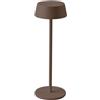 V-TAC VT-7562 Lampada da tavolo poldina LED 2W bianco caldo 3000K con batteria ricaricabile pulsante touch ON/OFF dimmerabile colore corten IP54 - SKU 6821